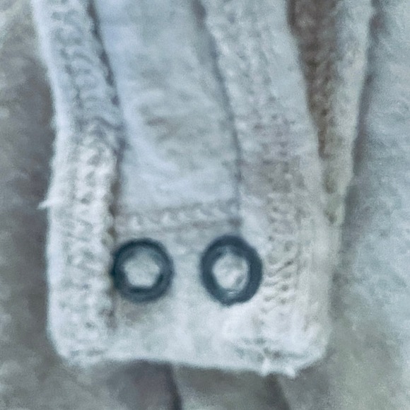 Abercrombie Fitch Bodysuit Tie Front V Neck Beige Small Clean Girl Minimalist - Picture 9 of 11